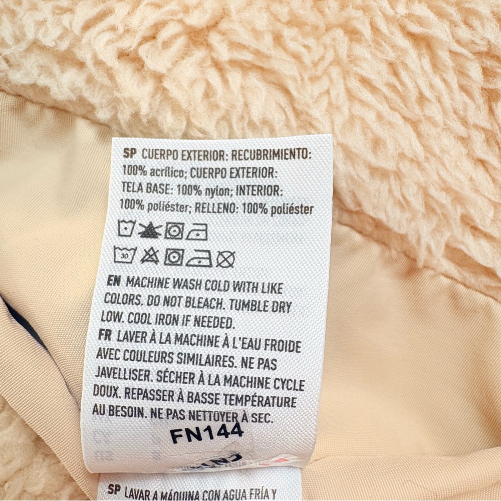 American Eagle Outfitters Reversible Tan Puffer Sherpa Jacket SzS  Cabincore - Picture 10 of 15